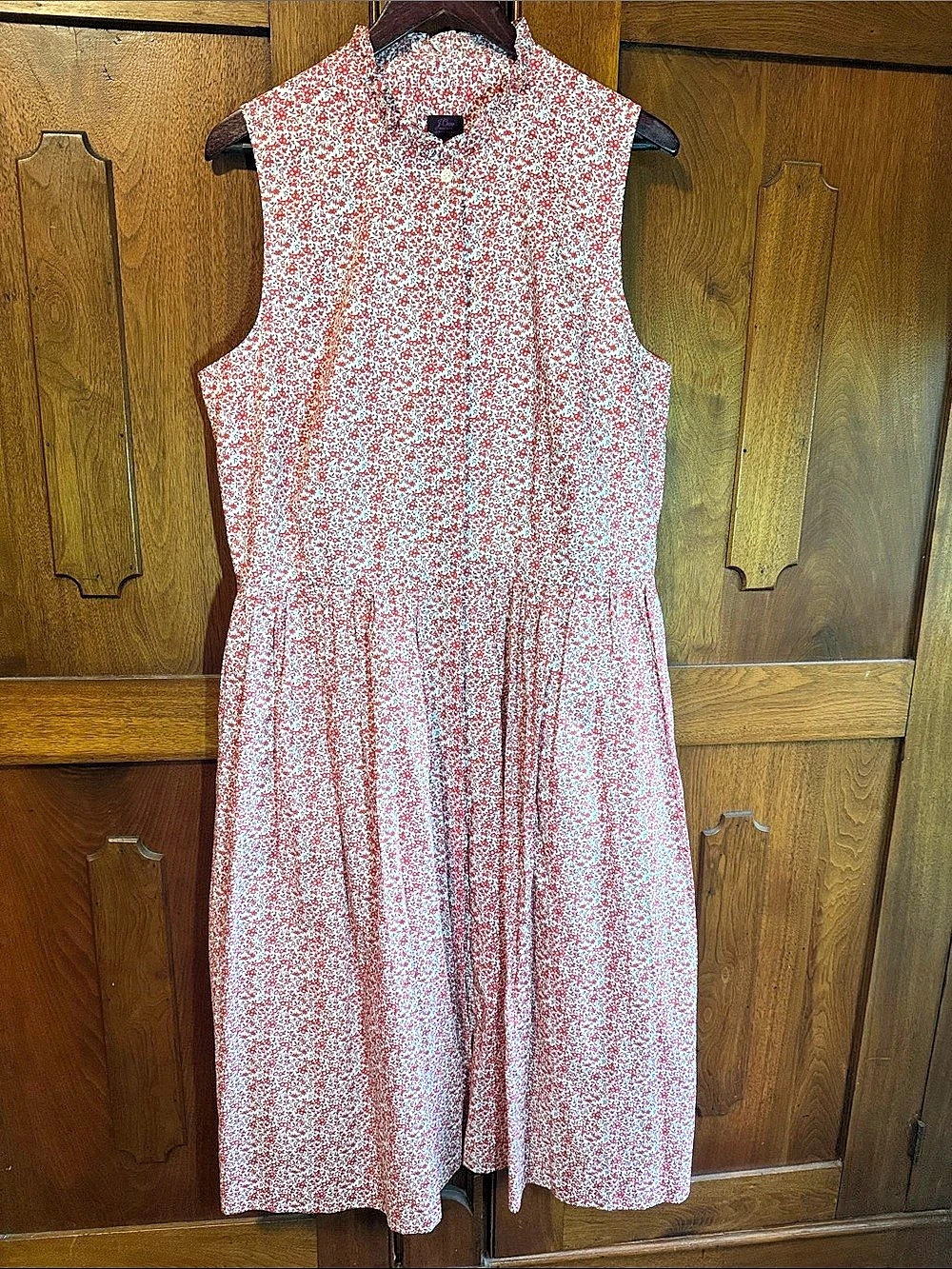 J.Crew Liberty Fabric Floral Midi Dress in Red & White Size 16 Tall 16T